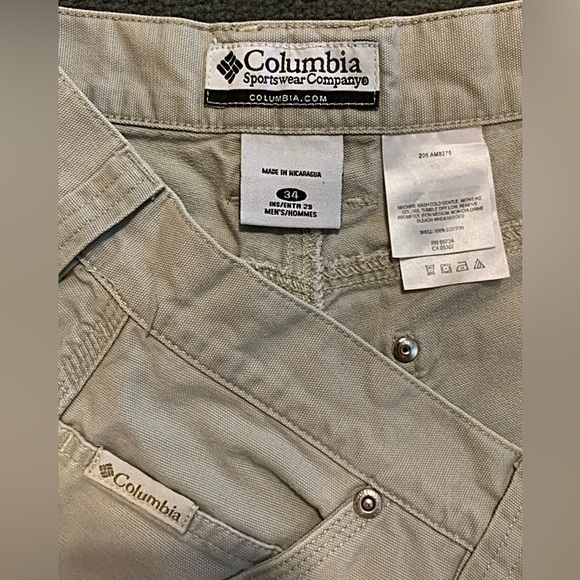 Columbia Pants Men’s 34x31 Beige Cargo Relaxed Fit Straight Leg - Picture 4 of 5